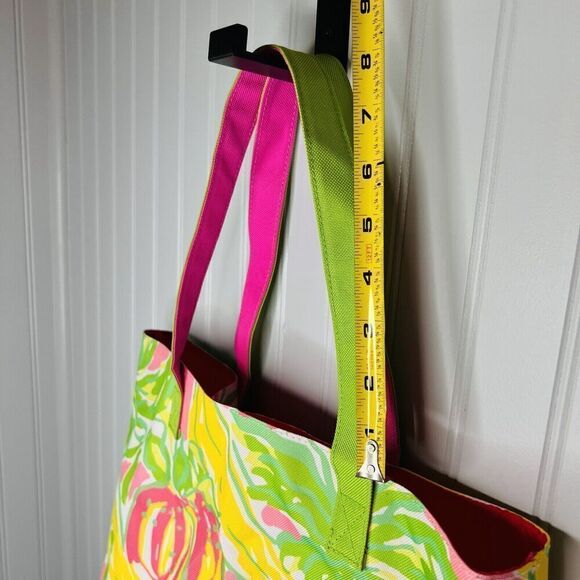 Lilly Pulitzer Estee Lauder Tropical Print Pink Green Yellow Tote Bag Colorful - Picture 8 of 8